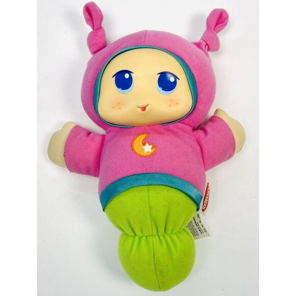 2009 Hasbro Playskool Pink/Green Plush Musical Light-Up LULLABY GLOWORM Works! - Picture 2 of 8